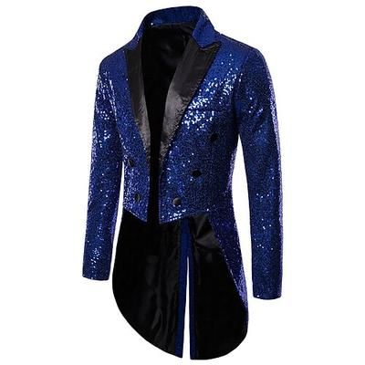 Disco Anni '80 Smoking Frac Disco Paillettes Costume Per uomo Costume di Carnevale Mascherata Feste Club Parata dell'Orgoglio Adulti Cappotto