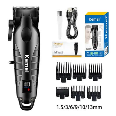 KEMEI men's black hair clippers, cordless hair clippers, professional hair clippers, wireless hair clippers km-2296 km-2290