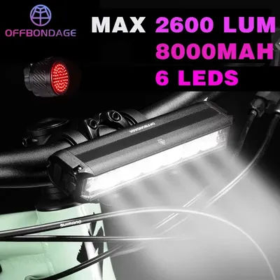 OFFBONDAGE Bicycle Light Front Bike Light Waterproof Flashlight USB Charging MTB Road Cycling Lamp Accessories