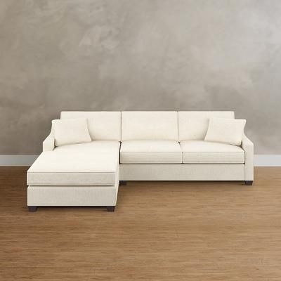 Addison Upholstered Sectional Collection - Build Your Own, Left Arm Facing Bumper, Left Arm Facing Bumper/Luxe Crossweave Linen - Grandin Road