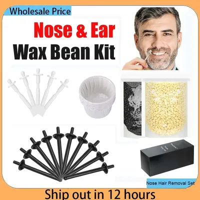 Portable Nose Hair Removal Wax Set Painless Nose Wax bean Kit Paper-Free Nose Hair Wax Beans Cleaning Wax Kit For Men & Women
