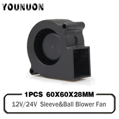1PCS 12V 24V 6028 6cm 60mm Blower Fan DC Turbo Centrifuge Cooling Cooler Blower Fan 60x60x28mm DC Turbo Blower Cooler Fans