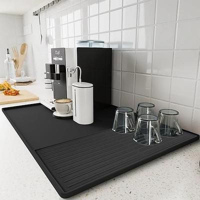 Set di tappetini da caffè in silicone con bordi rialzati: tappetino da bar per piano di lavoro, accessori per caffè adatti alla macchina per caffè espresso, tappetino per asciugare i piatti, gadget da