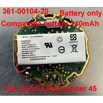 Batteria per smartwatch ALLCCX 140mAh 361-00104-00 per Garmin Forerunner 45 + TOOLS