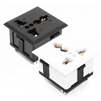 1pcs Universal UK AU US EU PDU UPS AC Power Socket Swiss Italy Multi-function AC Electric Panel Receptacle AC Outlet 250V Black