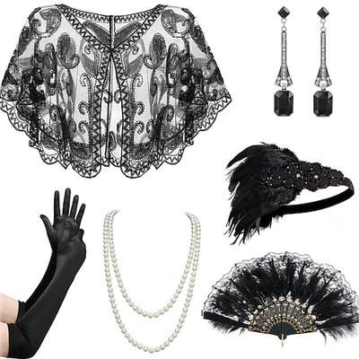 Anni 1920 Il grande Gatsby Sciarpe da flapper Il grande Gatsby Invitato al matrimonio Senza colletto Costume Per donna Halloween Carnevale Mascherata Feste Mascherata Ricevimento di nozze Adulti 1