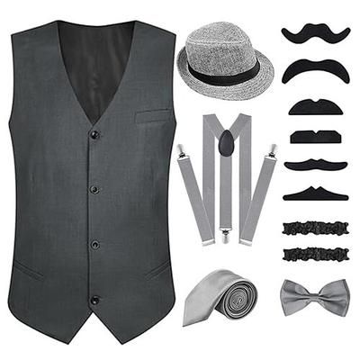 Anni Ruggenti Anni 1920 Retrò Vintage Abiti Gilet Cappello Panama Il grande Gatsby Gentiluomo Moda Costume Per uomo Natale Halloween Carnevale Balli di fine anno Festival Adulti Cravatta Gilet Altri