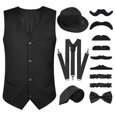 Anni Ruggenti Anni 1920 Retrò Vintage Abiti Gilet Cappello Panama Il grande Gatsby Gentiluomo Moda Costume Per uomo Natale Halloween Carnevale Balli di fine anno Festival Adulti Cravatta Gilet Altri