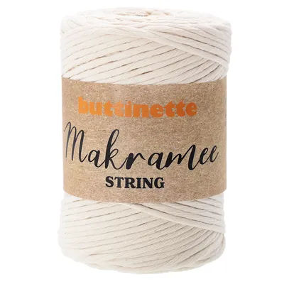 buttinette Corde peignée pour macramé "string", torsion simple, 3 mm, 150 m