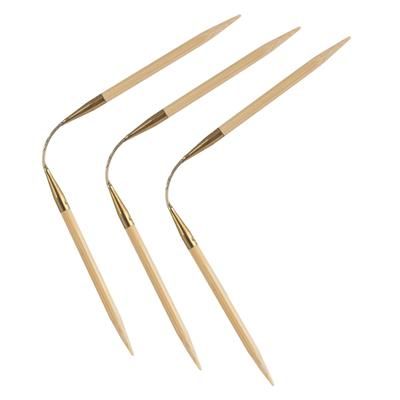 addi Aiguilles double pointes flexibles "CraSyTrio", bambou, 24 cm