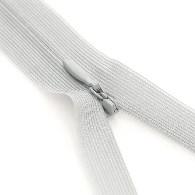 buttinette Fermeture à glissière invisible, gris clair, non séparable