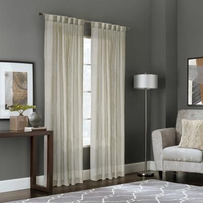 Wide Width Lindsey Light Filtering Back Tab Curtain Panel by Habitat™ in Linen (Size 52" W 84" L)