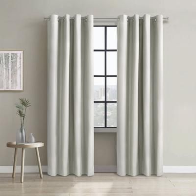 Wide Width Alpine Blackout Grommet Curtain Panel by Thermaplus in White (Size 52" W 63" L)