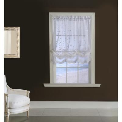 Wide Width Grandeur Sheer Pole Top Balloon Curtain by Habitat™ in White (Size 52" W 63" L)
