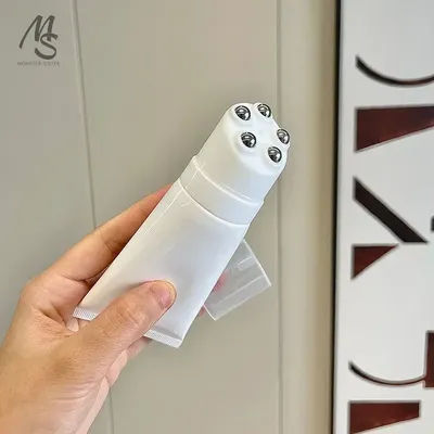 1/5/10Pcs 60g Cosmetic Soft Tube Steel Ball Massage Bottle Neck Cream Body Lotion Massage Cream Repeatable Plastic Container