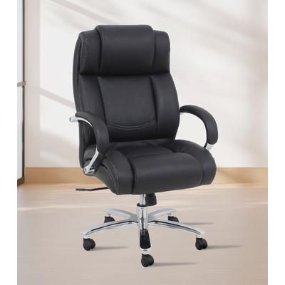 500 lbs. Weight Capacity Chrome Executive Office Chair by BrylaneHome in Black