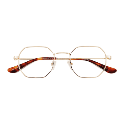 Unisex s geometric Shiny Golden Metal Prescription eyeglasses - Eyebuydirect s Soar