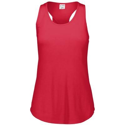 Augusta Sportswear AG3078 Women's Lux Tri-Blend Tank Top in Red Heather size 2XL | Triblend 3078
