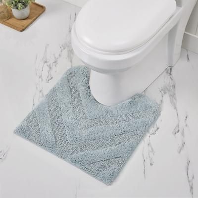 Hugo Collection 100% Cotton 20" X 20" Contour Bath Rug by Brylane Home in Blue