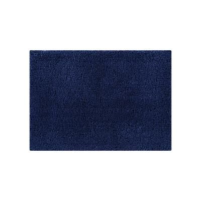 Wide Width Micro Plush Collection 100% Polyester 17" X 24" Rectangle Bath Rug by Homestyles in Navy (Size 21" W 34" L)