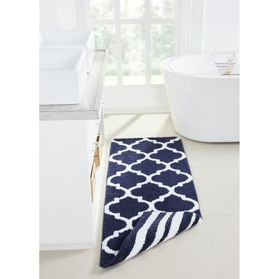 Marrakesh Collection 100% Polyester 20" X 60" Runner Bath Rug by Brylane Home in Navy