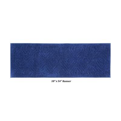 Trier Collection 25% Cotton & 75% Polyester 18" X 54" Runner Bath Rug by Brylane Home in Blue