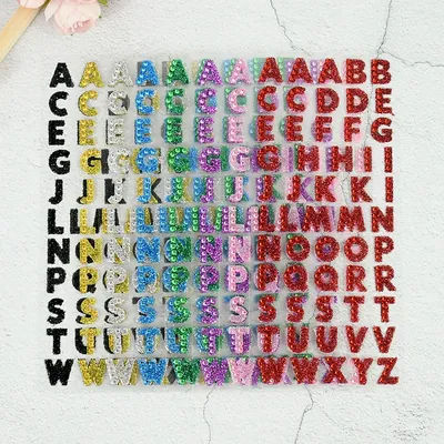 1/3Pcs Glitter A-Z Alphabet Letters Sticker Scrapbooking Stationery School Supplies Black/Gold/Silver/Red/Blue/Pink/Purple/Green