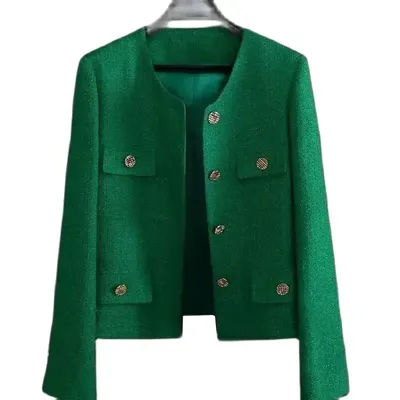 Blazers pour femmes printemps-automne 2026, nouveau modèle élégant, coupe slim, streetwear, veste de costume verte, vêtements de mode pour femmes, hauts féminins