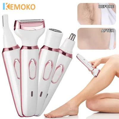4 in 1 Electric Epilator Bikini Eyebrow Nose Women Lady Facial Hair Removal Trimmer Face Body Painless Female Shaver Depilator