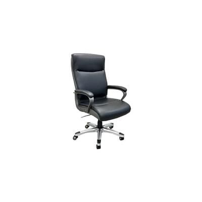 Black Leather Office Chair w/ Charcoal Accents
