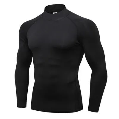 Men Compression Running T-shirt Fitness Tight Long Sleeve Sport Shirts Training Jogging Tops Gym Sportswear Quick Dry Rashgard