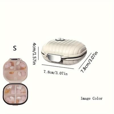 TEMU 1pc Portable Pill Box, Travel 7 Days 7 Grid Sub-packaging Pills Sealed Storage Box, Pill Organizer