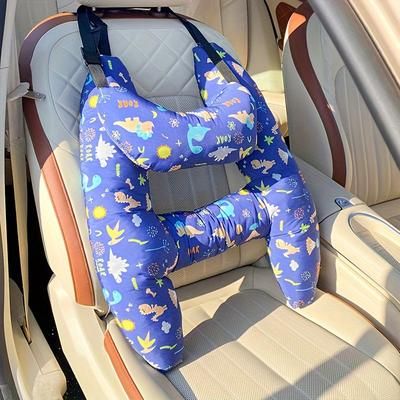 TEMU Soft & Cozy Cartoon Car Pillow - Polyester Fiber Fill, Fit For Enhanced Sleep Support During Travel