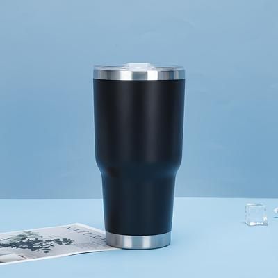 TEMU 1pc 887ml/30oz Double Walled Stainless Steel Water Cup, Portable Leakproof Insulated Water Bottle, Coffee Cup For Travel, Fitness, Outdoor Sports