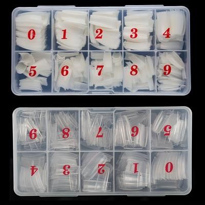 TEMU 1000pcs French Nail Tips Set, Artificial Nail Tips, Transparent French 2 Box Set