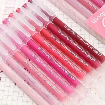 TEMU 4/6/9pcs Gradient Gel Pens Set Kawaii 0.5mm Ballpoint Pen For Journal Cute School Supplies Stationery Office Accessories Thanksgiving, Halloween, Christmas, Back To Pink&brown