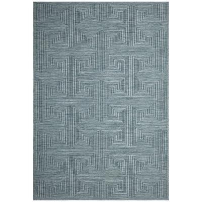 Soleil Maize Indoor/Outdoor Area Rug Aqua by Brylane Home in Aqua (Size 7'10"X9'10")