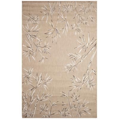Carmel Bamboo Border Indoor/Outdoor Area Rug Chili by Brylane Home in Sand (Size 6'6" X 9'4")