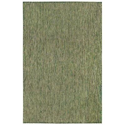 Carmel Texture Stripe Indoor/Outdoor Area Rug Aqua by Brylane Home in Green (Size 7'10"X9'10")