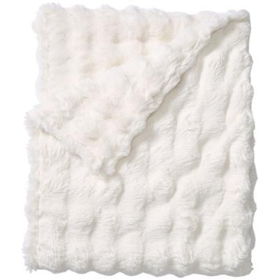 Cascade Ultra-Fine Faux Fur Throw by BrylaneHome in Natural