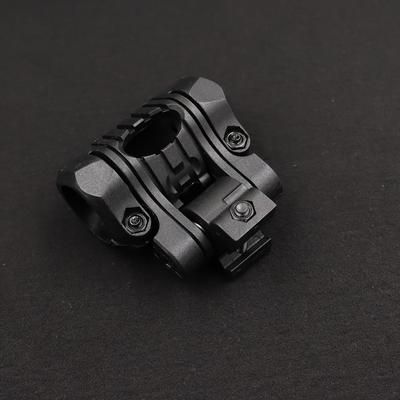 TEMU Durable Tactical Helmet Flashlight Mount - 5-stage Rotating Clip For Access, Pa Nylon, Black, Compatible With Most Flashlights, Camping, Hiking & Outdoor Activities