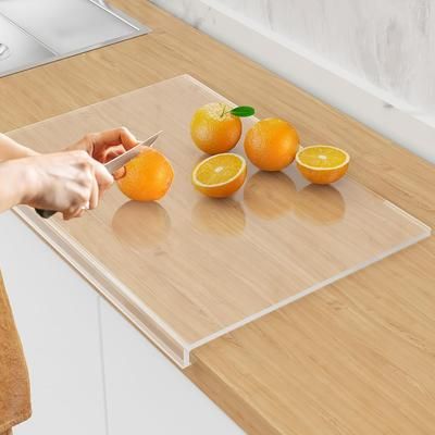 TEMU Square Pet Acrylic Cutting Board For Kitchen - Solid Color Countertop Protector With Lip - Hand Wash Only, Non-textile Mat - Ideal For Graduation Gift, Preparing Fruits & Vegetables