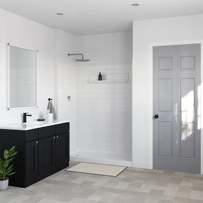 Swan FR-3260LM 32 x 60 Veritek Alcove Shower Pan with Left Hand Drain in White FR03260LM.010