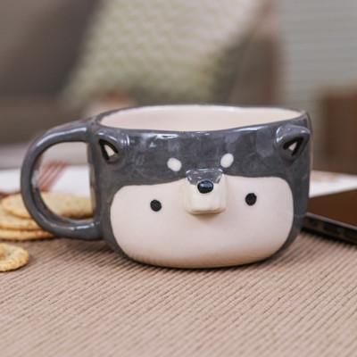 Husky Elixir,'Thai Ceramic 6 oz Husky Dog Cup with a Glossy Finish'
