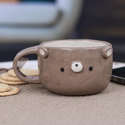 Bear Elixir,'Thai Ceramic 6 oz Bear Cup with a Glossy Finish'