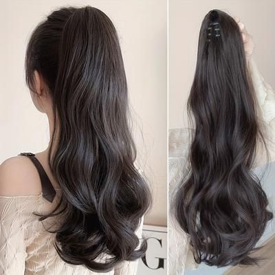 TEMU Claw Ponytail Long Curly Ponytail Extensions Synthetic Clip In Hair Extensions Elegant For Daily Accessories Halloween Christmas