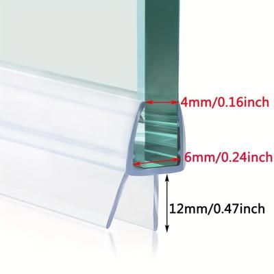 "TEMU 2pcs Shower Door Bottom Seals, 1/4" X 31.50", Leak-proof Glass Door Strip For Dry Bathroom"