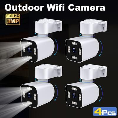 TEMU 4pcs 2k Hd Outdoor Wifi Cameras For Home Security, Indoor Ptz Camera Wireless Monitoring 360 View Home Door Surveillance, Wifi Smart Camera Full Color Night Vision Intelligent Ai Motion Detection