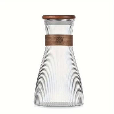 TEMU 1pc, Glass Cooler Water Bottle High Temperature Resistant Large Capacity Beverage Jug For Cold Drinks Fits In Fridge Outdoor Camping Drinkware 54.11oz