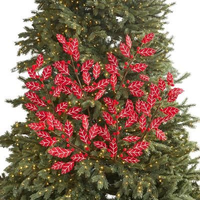 Tree Clips, Set of 6 by BrylaneHome in Holly Leaf